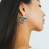 Tribal Echo Totem Stone Hoop Earrings gembea jewelry