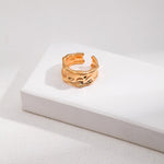 Undulating Irregular Wide Face 925 Sterling Silver Ring - Gembea Jewelry