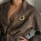 Vintage Antique Golden Moon Brooch gembea jewelry