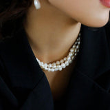 Vintage French Baroque Pearl Multilayer Necklace - Gembea Jewelry