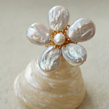 Vintage Baroque Pearl Flower Brooch gembea jewelry