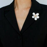 Vintage Baroque Pearl Flower Brooch gembea jewelry