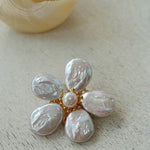 Vintage Baroque Pearl Flower Brooch gembea jewelry