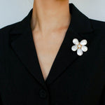 Vintage Baroque Pearl Flower Brooch gembea jewelry