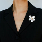 Vintage Baroque Pearl Flower Brooch gembea jewelry