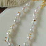 Vintage Crystal Set in Large Baroque Pearl Necklace - Gembea Jewelry