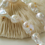 Vintage Crystal Set in Large Baroque Pearl Necklace - Gembea Jewelry