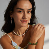 Vintage Green Resin Stone Bracelet - Gembea Jewelry