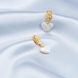 Vintage Heart Baroque Pendant Drop Earrings - Gembea Jewelry