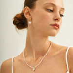 Vintage Heart Baroque Pendant Drop Earrings - Gembea Jewelry