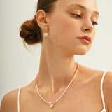 Vintage Heart Baroque Pendant Drop Earrings - Gembea Jewelry