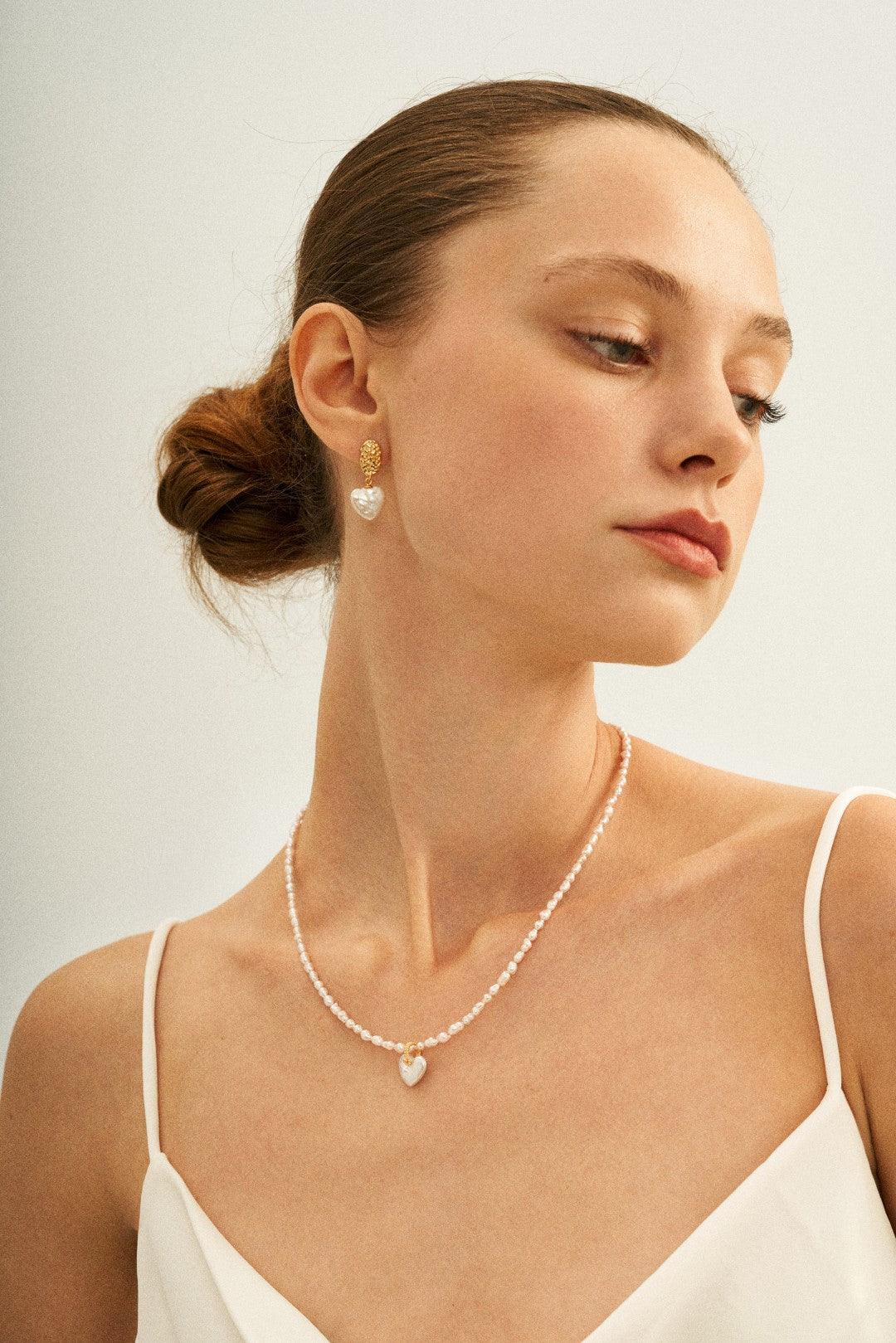 Vintage Heart Baroque Pendant Drop Earrings - Gembea Jewelry