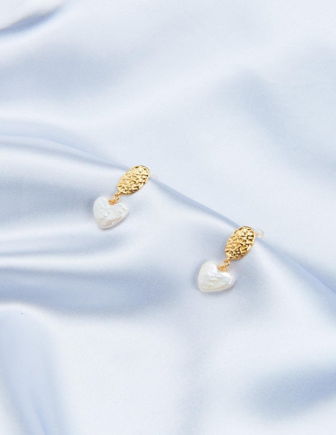 Vintage Heart Baroque Pendant Drop Earrings - Gembea Jewelry