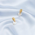 Vintage Heart Baroque Pendant Drop Earrings - Gembea Jewelry