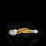 Vintage Lava Texture Baroque Pearl Drop Earrings