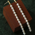 Vintage Long Pearl Beaded Drop Earrings GEMBEA JEWELRY