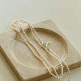 Vintage Natural Long Pearl Necklace Multi-ayer Sweater Chain - Gembea Jewelry