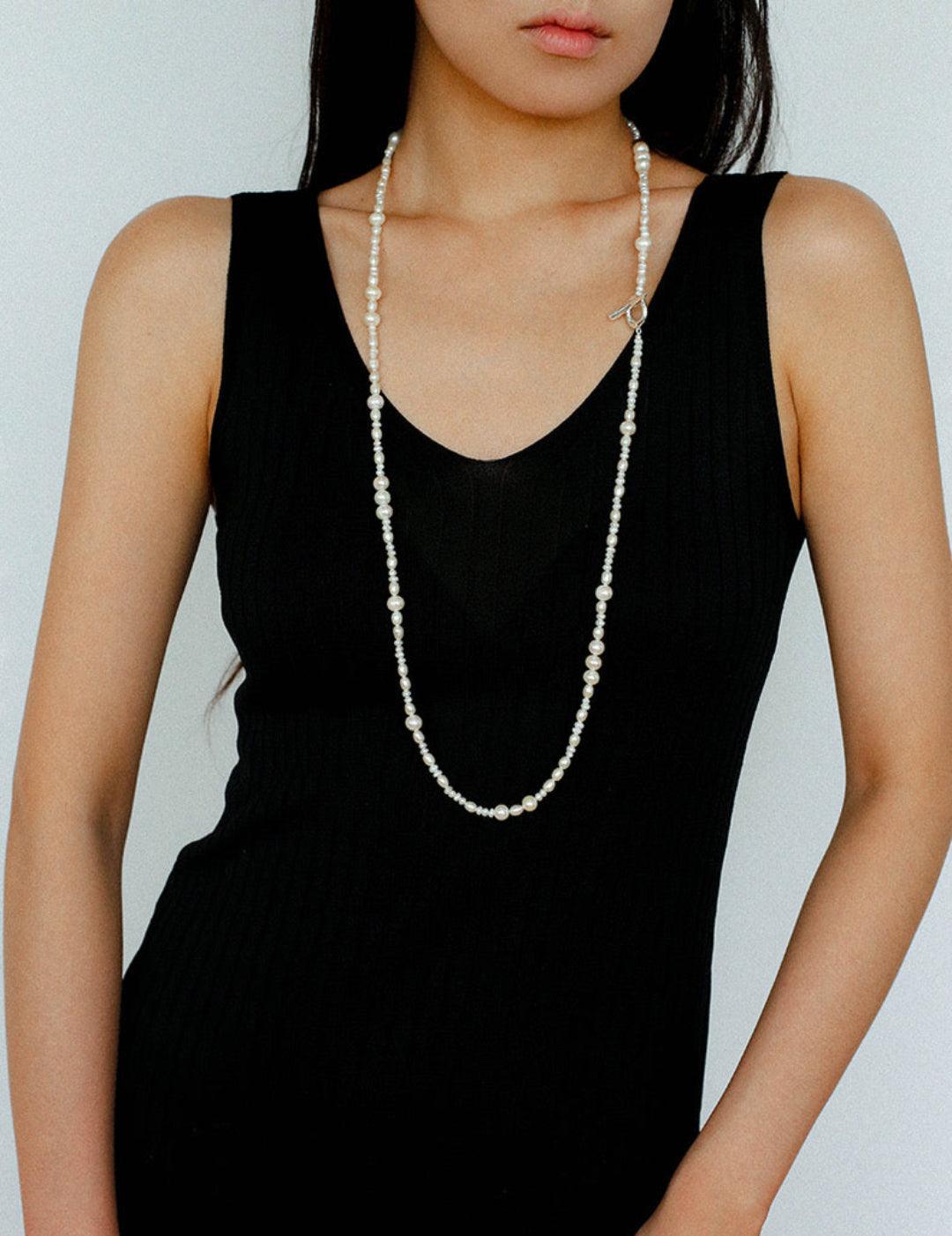 Vintage Multi-layered Long Beaded Pearl Necklace - Gembea Jewelry