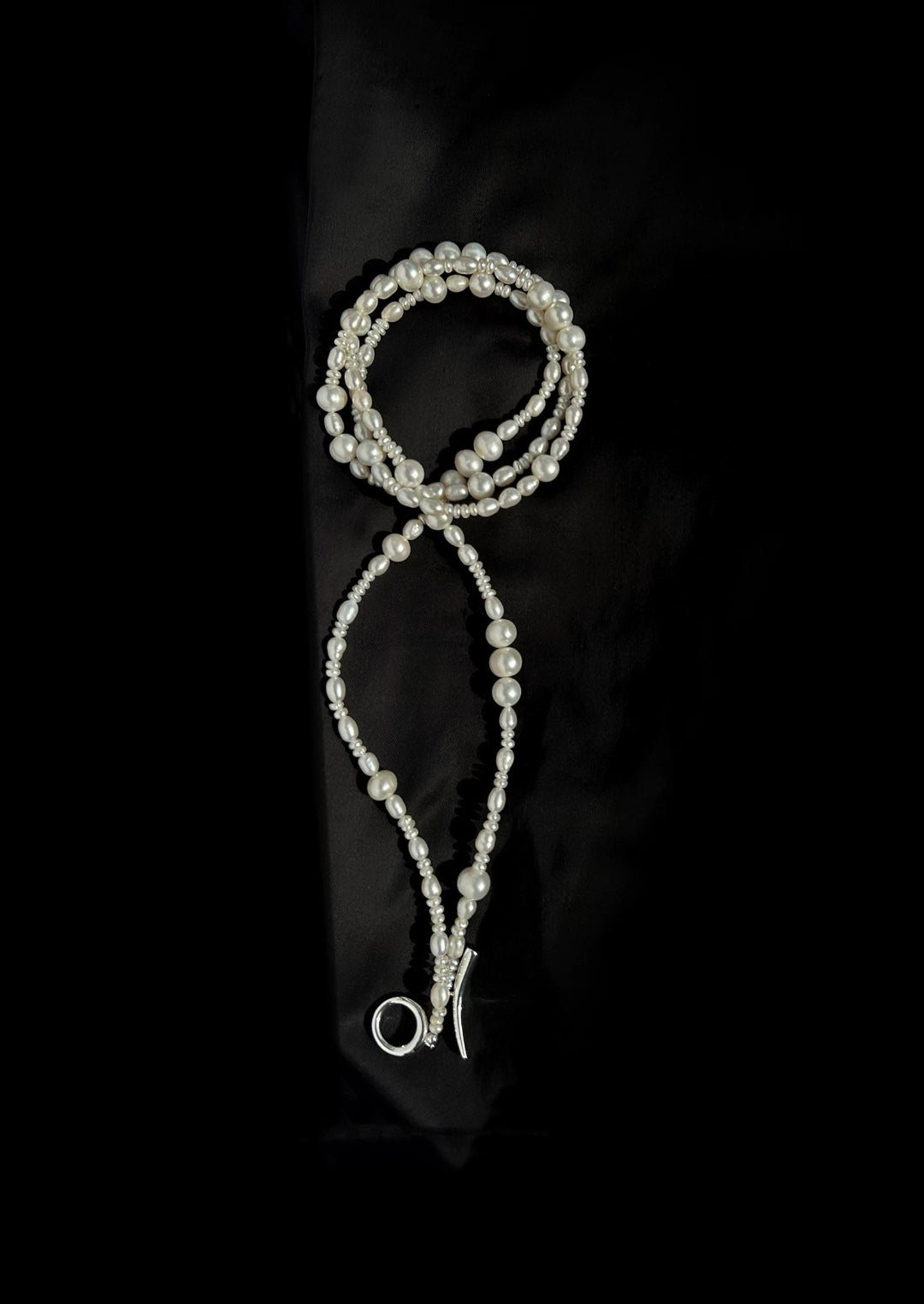 Vintage Multi-layered Long Beaded Pearl Necklace gembea jewelry