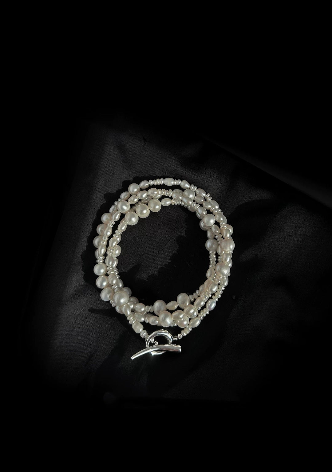 Vintage Multi-layered Long Beaded Pearl Necklace gembea jewelry