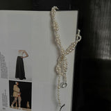 Vintage Multi-layered Long Beaded Pearl Necklace gembea jewelry