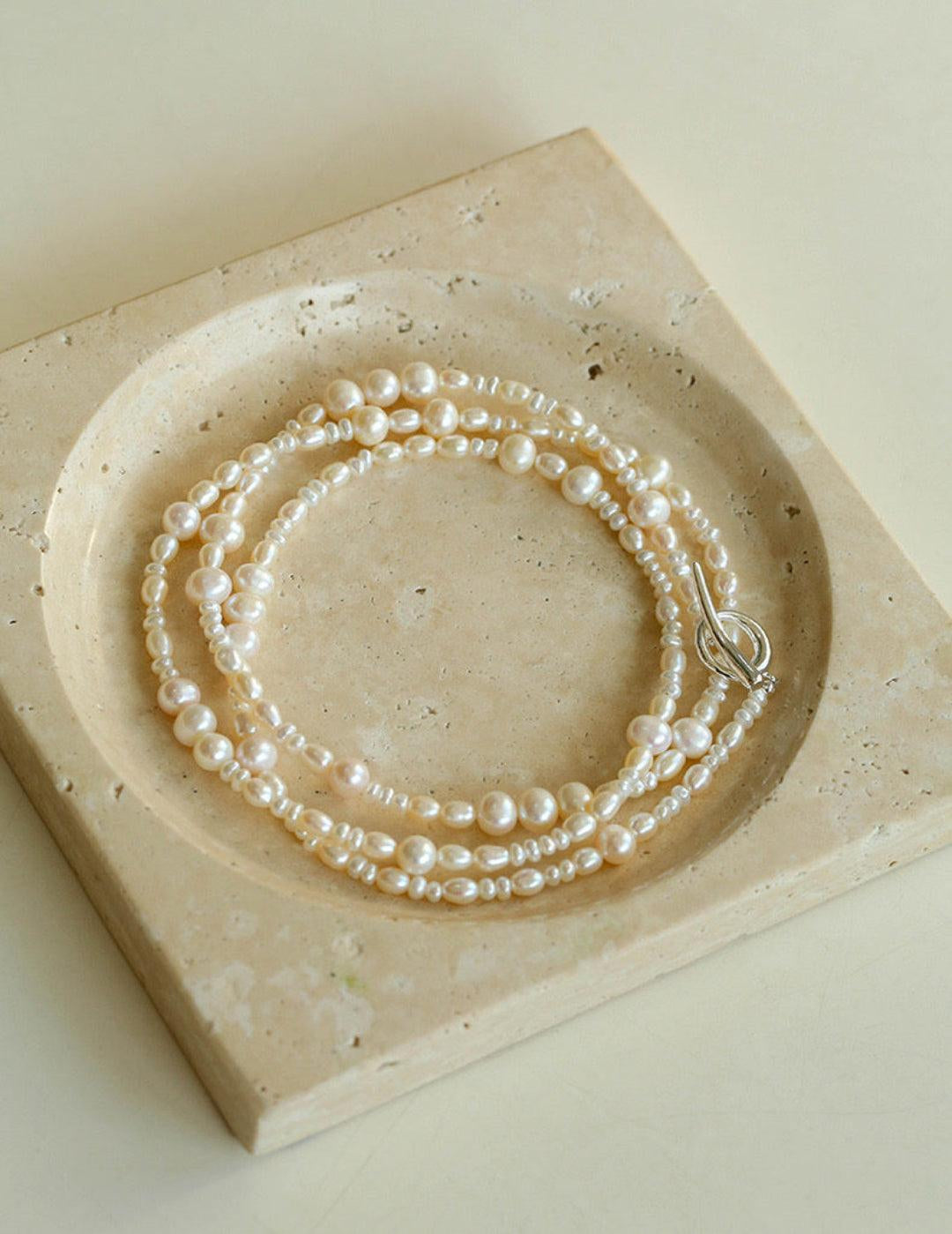 Vintage Multi-layered Long Beaded Pearl Necklace - Gembea Jewelry