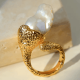 Natural Baroque Pearl Open Ring - Gembea Jewelry