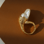 Natural Baroque Pearl Open Ring - Gembea Jewelry