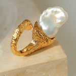 Natural Baroque Pearl Open Ring - Gembea Jewelry