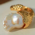 Natural Baroque Pearl Open Ring - Gembea Jewelry