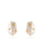 Viva Natural Baroque Pearl Stud Earrings