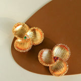 Vintage Palace Three-petal Flower Brooch gembea jewelry