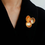 Vintage Palace Three-petal Flower Brooch gembea jewelry
