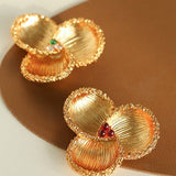 Vintage Palace Three-petal Flower Brooch gembea jewelry