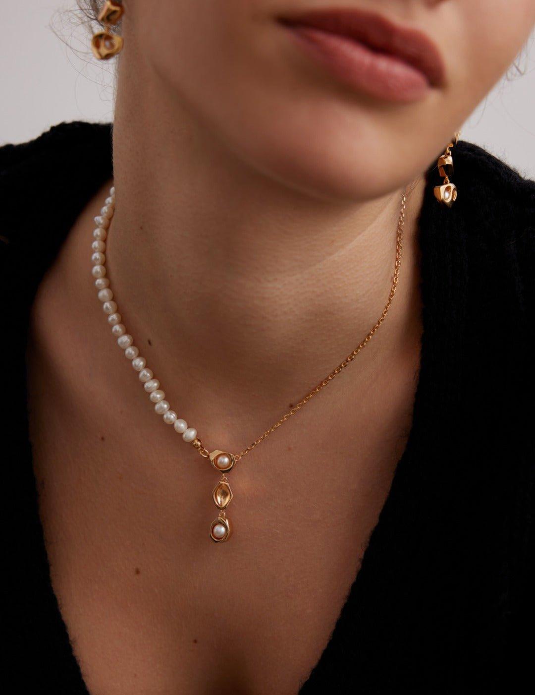 Vintage Gold Chain and Pendant Pearl Necklaces - Gembea Jewelry