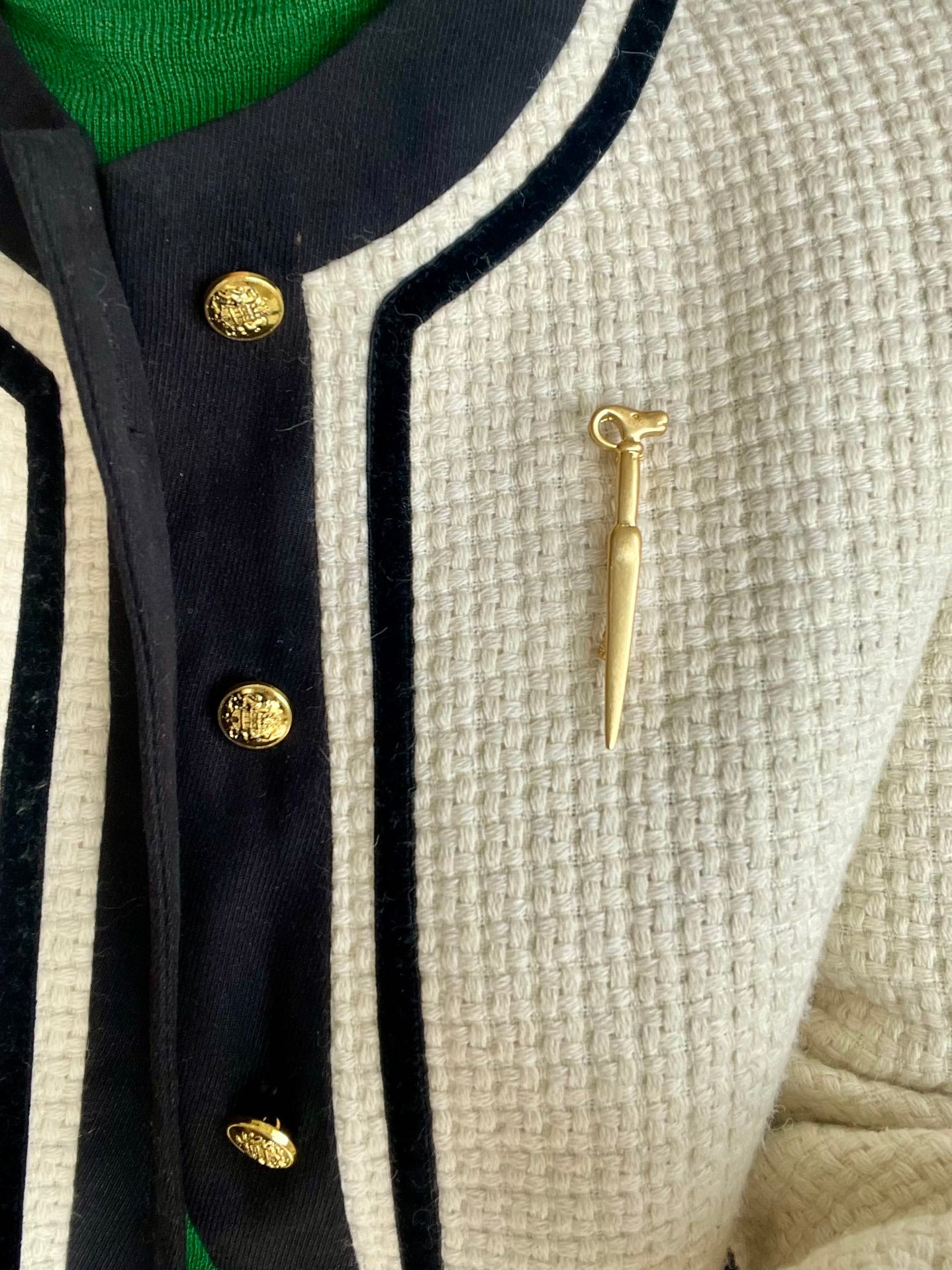 Vintage Sheep Head Long Brooch gembea jewelry