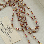 Vintage Spoon Pendant Garnet White Crystal Beaded Necklace