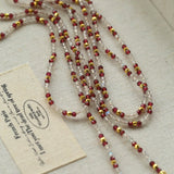 Vintage Spoon Pendant Garnet White Crystal Beaded Necklace