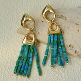 Vintage Swing Geometric Tassel Earrings gembea jewelry