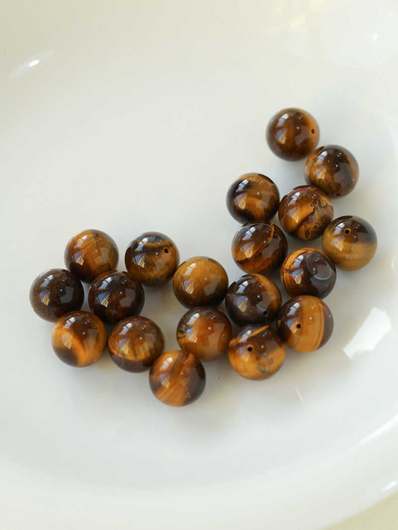 Vintage Tiger's Eye Stone Drop Earrings-Gembea Jewelry