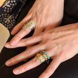 Vintage Tribal Coin Open Ring gembea jewelry