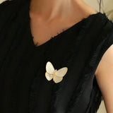 Vintage White Mother of Pearl Butterfly Brooch gembea jewelry
