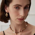 Water Drop Pendant Black Zircon Earrings - Gembea Jewelry