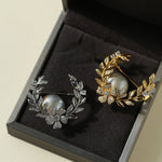 Wheat Spike Gray Mabe Pearl Brooch gembea jewelry