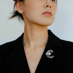 Wheat Spike Gray Mabe Pearl Brooch gembea jewelry