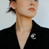 Wheat Spike Gray Mabe Pearl Brooch gembea jewelry