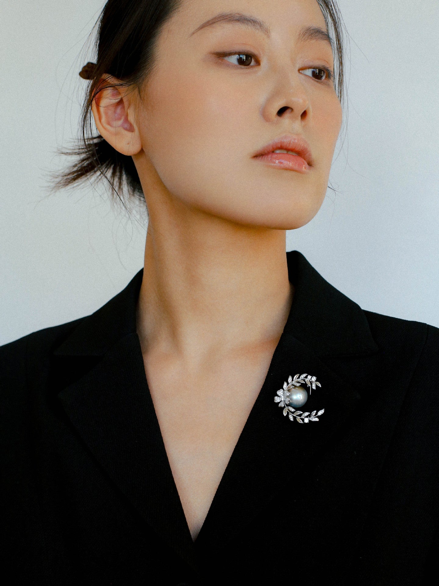 Wheat Spike Gray Mabe Pearl Brooch gembea jewelry