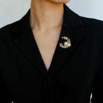 Wheat Spike Gray Mabe Pearl Brooch gembea jewelry