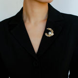 Wheat Spike Gray Mabe Pearl Brooch gembea jewelry