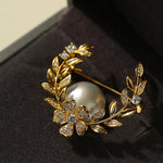 Wheat Spike Gray Mabe Pearl Brooch gembea jewelry